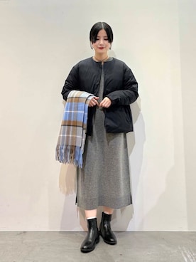 「NANGA（ナンガ）のアイテム」を使った、秋山 里織さん（レディース・158cm）の冬コーディネート