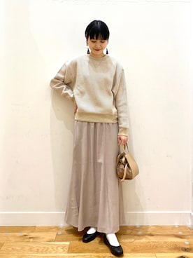 「KBF+（ケービーエフプラス）のアイテム」を使った、秋山 里織さん（レディース・158cm）の冬コーディネート