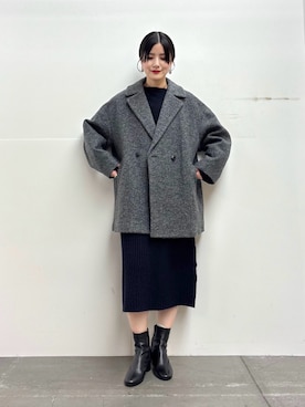 「アイテム（その他アウター）」を使った、秋山 里織さん（レディース・158cm）の冬コーディネート