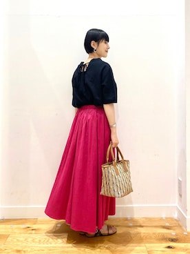 「MARCO BIANCHINI（マルコビアンチーニ）のアイテム（その他）」を使った、saoriさん（レディース・158cm）の夏コーディネート