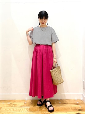 「URBAN RESEARCH DOORS WOMENS」｜「アイテム（その他）」を使った、秋山 里織さん（レディース・158cm）の夏コーディネート