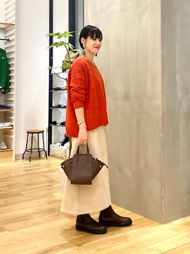 秋山 里織さん（レディース・158cm）の冬コーディネート