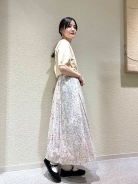 「シューズサイズ23㎝〜23.5㎝」｜秋山 里織さん（レディース・158cm）の春コーディネート