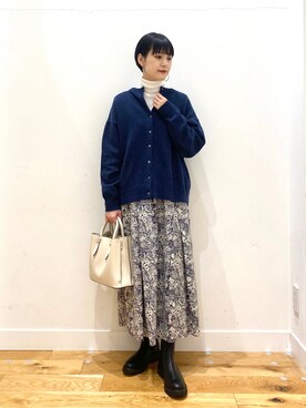 秋山 里織さん（レディース・158cm）の冬コーディネート