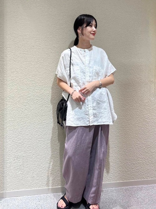 コットンリネンラップパンツ