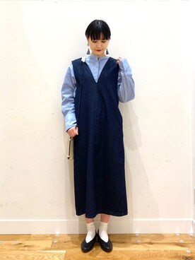 「KBF+（ケービーエフプラス）のアイテム」を使った、秋山 里織さん（レディース・158cm）の冬コーディネート