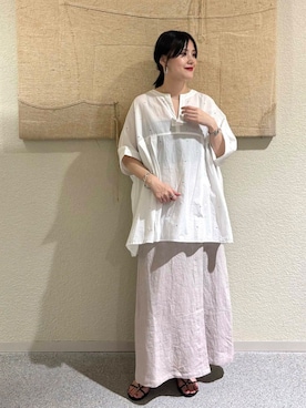 秋山 里織さん（レディース・158cm）の夏コーディネート