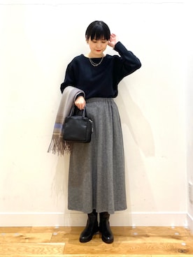 秋山 里織さん（レディース・158cm）の冬コーディネート