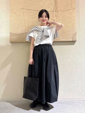 「シューズサイズ23㎝〜23.5㎝」｜秋山 里織さん（レディース・158cm）の春コーディネート