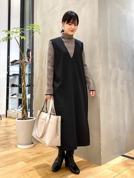 秋山 里織さん（レディース・158cm）の冬コーディネート