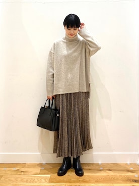 秋山 里織さん（レディース・158cm）の冬コーディネート