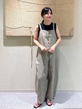 「アイテム（サロペット/オーバーオール）」を使った、saoriさん（レディース・158cm）の夏コーディネート