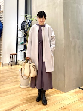 秋山 里織さん（レディース・158cm）の冬コーディネート