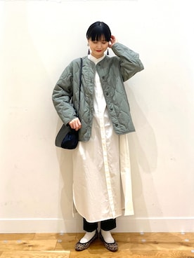 「KBF+（ケービーエフプラス）のアイテム」を使った、秋山 里織さん（レディース・158cm）の冬コーディネート