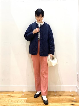 「KBF+（ケービーエフプラス）のアイテム」を使った、秋山 里織さん（レディース・158cm）の春コーディネート