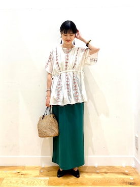 秋山 里織さん（レディース・158cm）の夏コーディネート