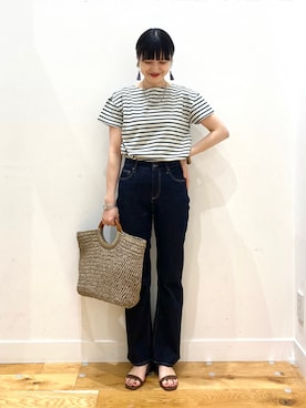 「KBF+（ケービーエフプラス）のアイテム」を使った、秋山 里織さん（レディース・158cm）の春コーディネート