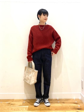 秋山 里織さん（レディース・158cm）の冬コーディネート