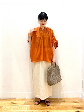 秋山 里織さん（レディース・158cm）の夏コーディネート