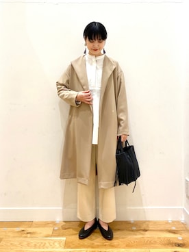 「KBF+（ケービーエフプラス）のアイテム」を使った、秋山 里織さん（レディース・158cm）の冬コーディネート