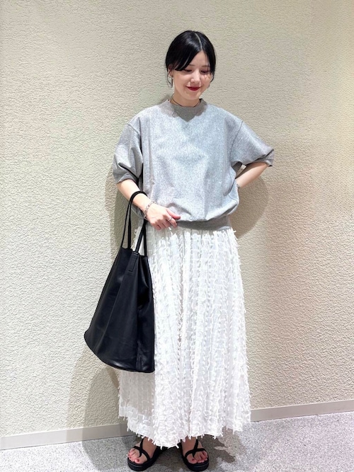 フリンジカットジャガードスカート
