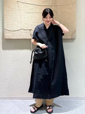かぐれ 『2サイズ展開』リネンフレンチシャツワンピース 2サイズ展開』リネンフレンチシャツワンピースを使った人気