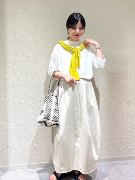 「きれいめ派カットソー」｜秋山 里織さん（レディース・158cm）の夏コーディネート