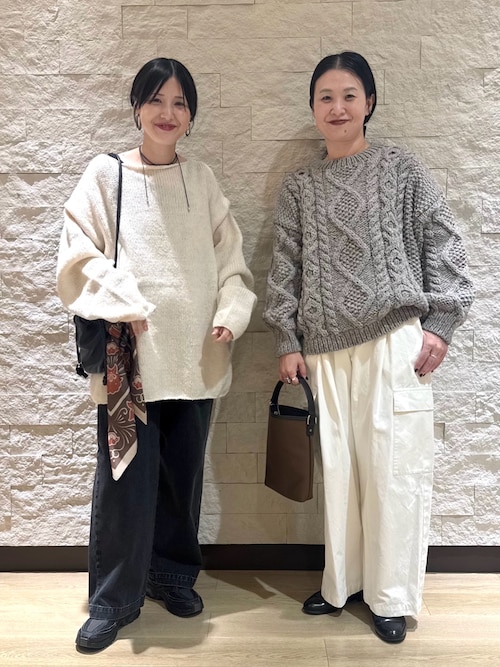 カナ　Cニット グレー 2サイズ展開』ペルーボートネックニット（ニット/セーター）｜か