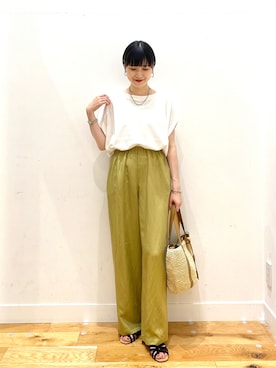 秋山 里織さん（レディース・158cm）の夏コーディネート