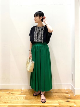 秋山 里織さん（レディース・158cm）の夏コーディネート