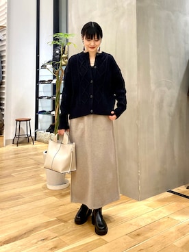 秋山 里織さん（レディース・158cm）の冬コーディネート