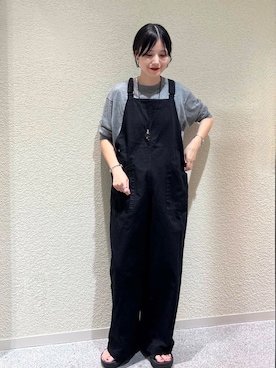 「シャツスタイル」｜「アイテム（オールインワン・サロペット）」を使った、saoriさん（レディース・158cm）の夏コーディネート
