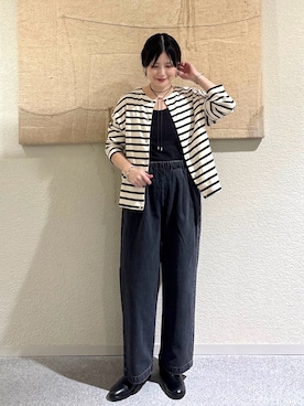 「アイテム（カーディガン/ボレロ、その他）」を使った、秋山 里織さん（レディース・158cm）の秋コーディネート