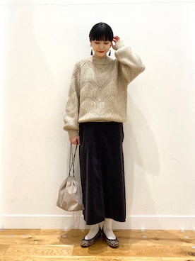 秋山 里織さん(レディース・158cm)の冬コーディネート