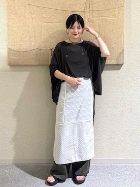 「ママコーデ」｜「アイテム（財布/小物）」を使った、saoriさん（レディース・158cm）の夏コーディネート