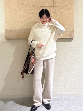 「かぐれ（カグレ）のアイテム（ニット/セーター）」を使った、秋山 里織さん（レディース・158cm）の秋コーディネート
