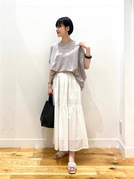 秋山 里織さん（レディース・158cm）の夏コーディネート