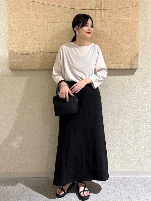 ボートネック7分袖ワイドカットソー（Tシャツ/カットソー）｜か