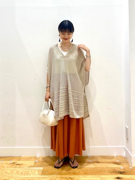 秋山 里織さん（レディース・158cm）の夏コーディネート