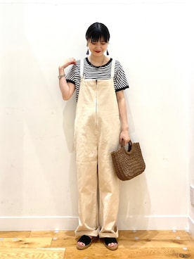 「KBF+（ケービーエフプラス）のアイテム」を使った、秋山 里織さん（レディース・158cm）の春コーディネート