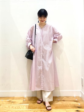 「KBF+（ケービーエフプラス）のアイテム」を使った、秋山 里織さん（レディース・158cm）の春コーディネート