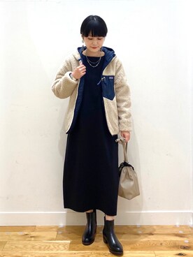 「patagonia」｜「アイテム（ワンピース/ドレス）」を使った、saoriさん（レディース・158cm）の秋コーディネート