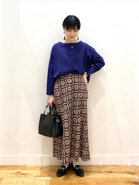 「KBF+（ケービーエフプラス）のアイテム」を使った、秋山 里織さん（レディース・158cm）の春コーディネート