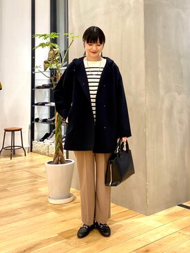 秋山 里織さん（レディース・158cm）の冬コーディネート