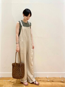 「COOLなこのコが仲間入り」｜「アイテム（サロペット/オーバーオール）」を使った、saoriさん（レディース・158cm）の夏コーディネート