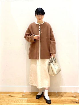 秋山 里織さん（レディース・158cm）の冬コーディネート