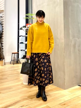 秋山 里織さん（レディース・158cm）の冬コーディネート