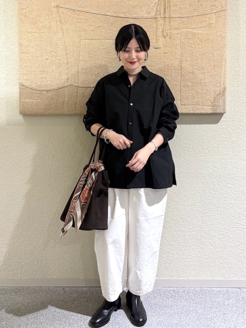 『ユニセックス』コットンレギュラーカラーボックスシャツ