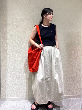 「きれいめ派カットソー」｜秋山 里織さん（レディース・158cm）の夏コーディネート