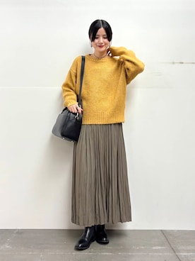 秋山 里織さん（レディース・158cm）の冬コーディネート